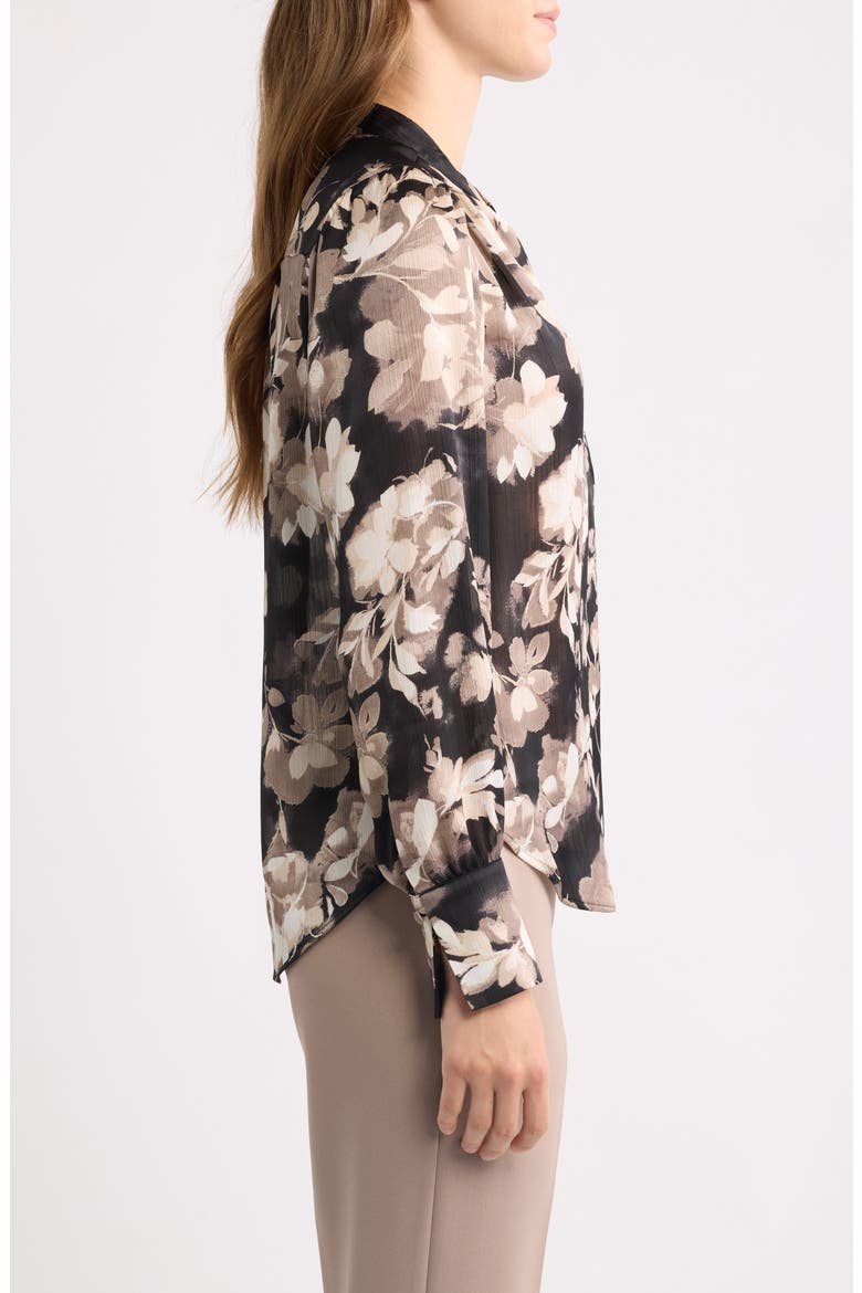 Floral Print Top, Alternate, color, ANNE BLACK/ LATTE MULTI