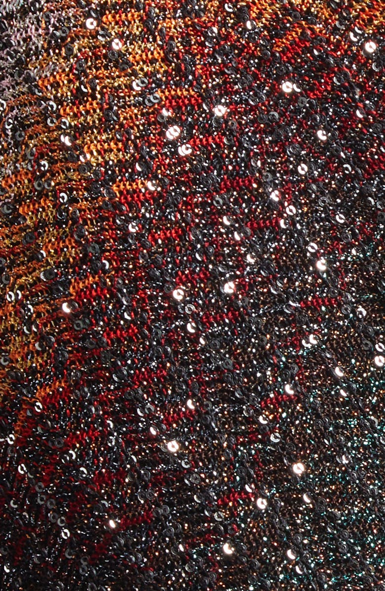 Missoni Greek Zigzag Sequin Lamé Long Sleeve Dress, Alternate, color, Multi Dark