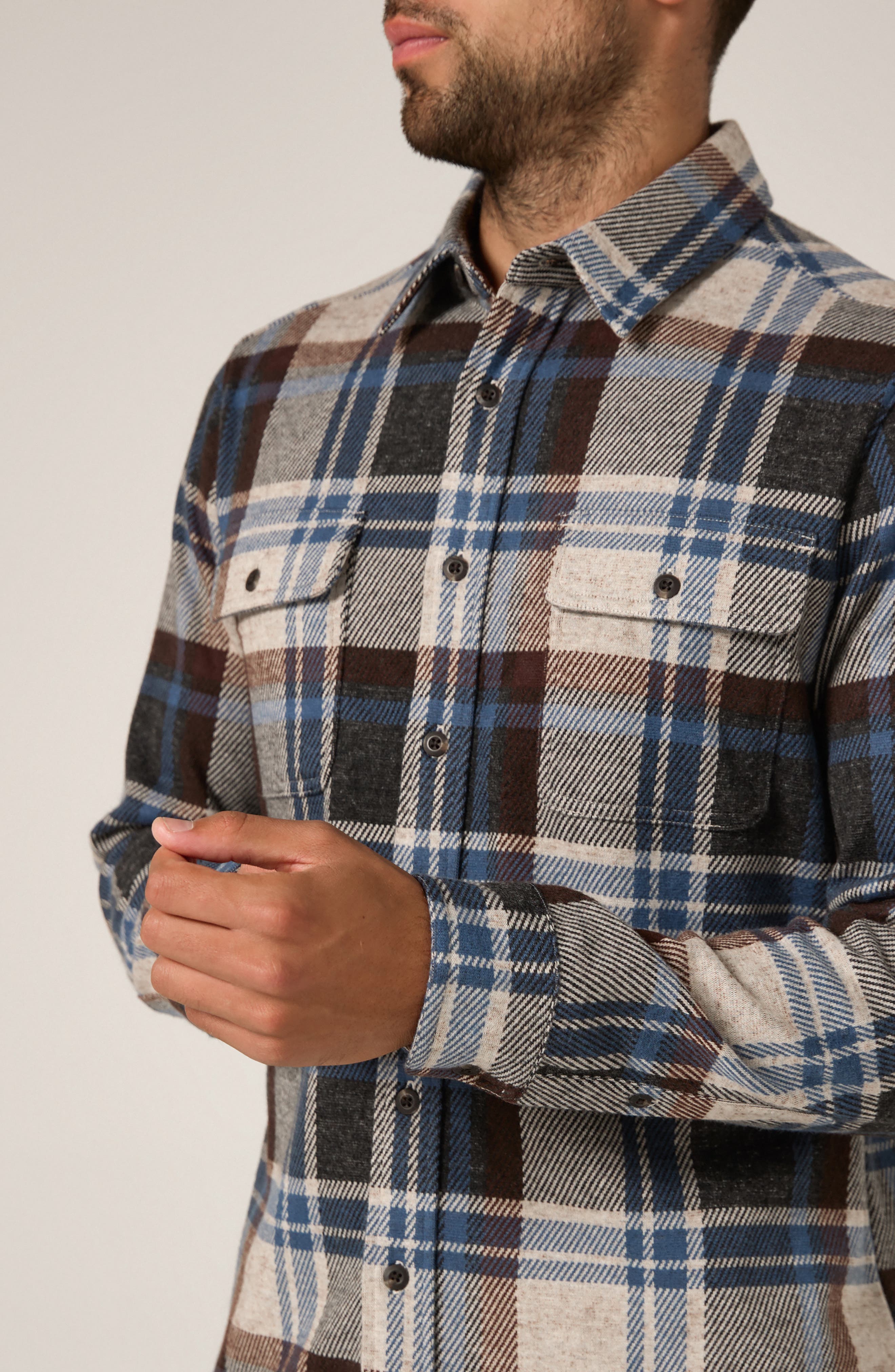 Generation Plaid Double Knit Button-Up Shirt - image 2