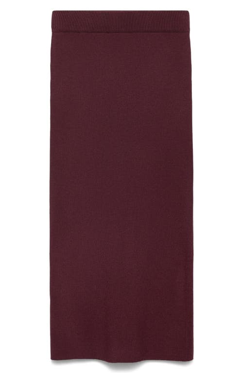 Shop Mango Rib Midi Skirt In Wine
