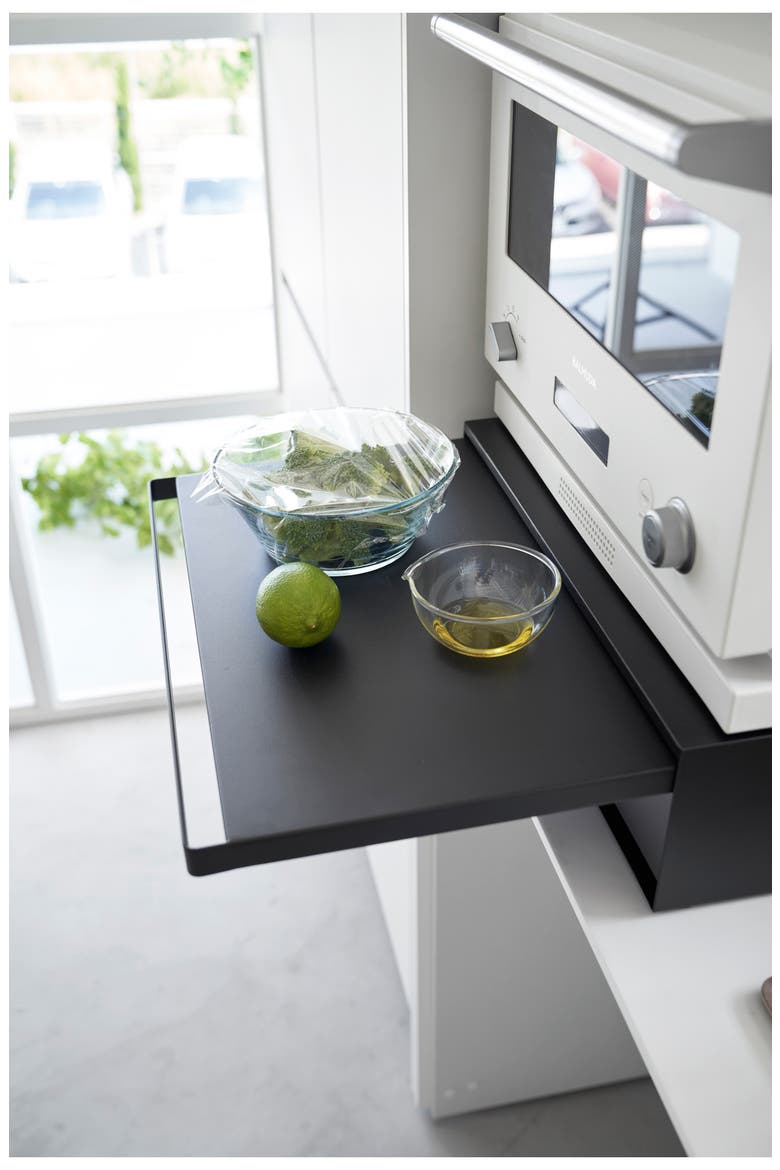 Bottom Drawer with Slide Table, Alternate, color, BLACK