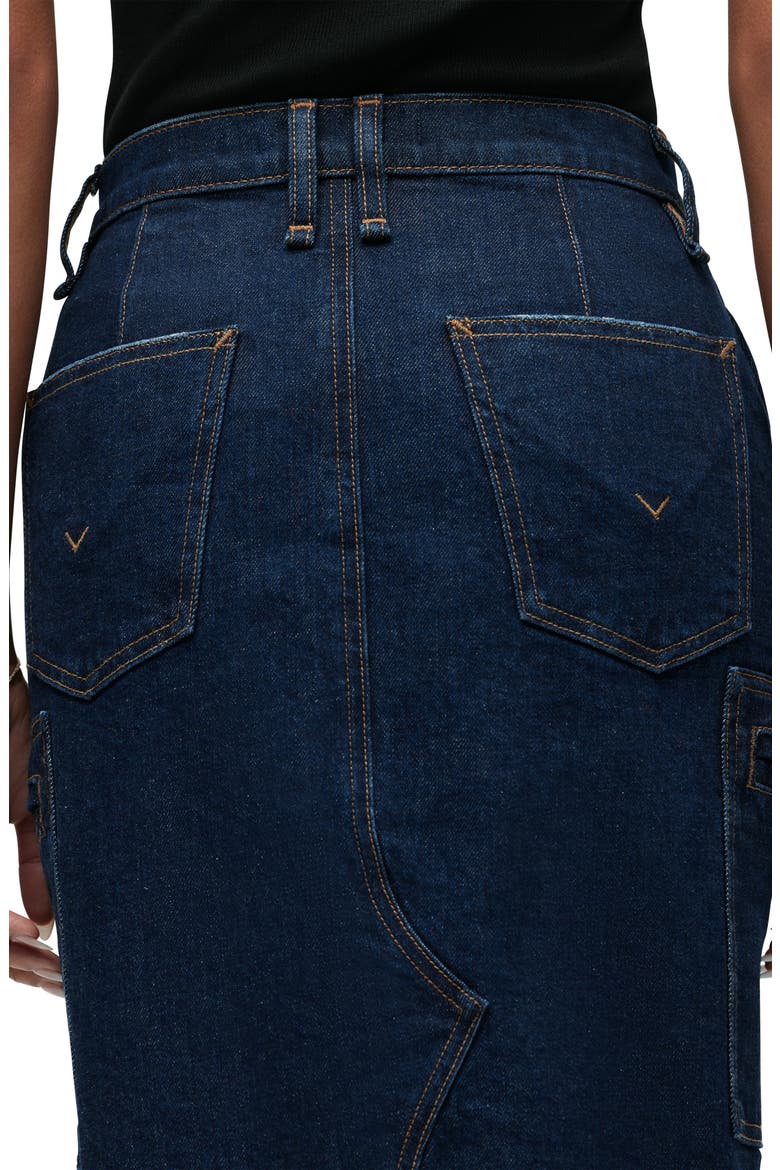 Reconstructed Stretch Cotton Denim Maxi Skirt, Alternate, color, DENIM RINSE