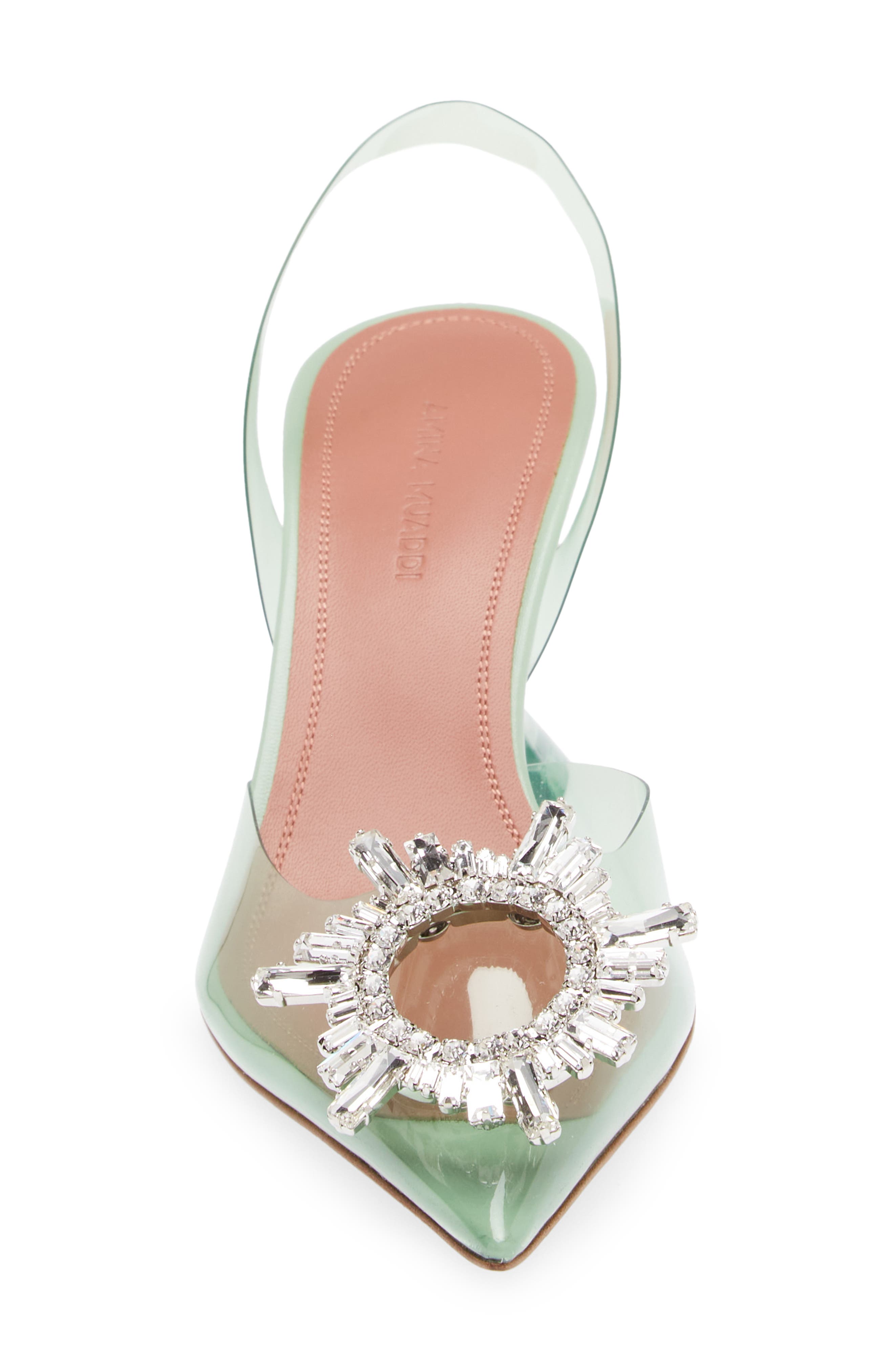 Begum Glass Pointed Toe Slingback Pump, Alternate, color, PVC MINT