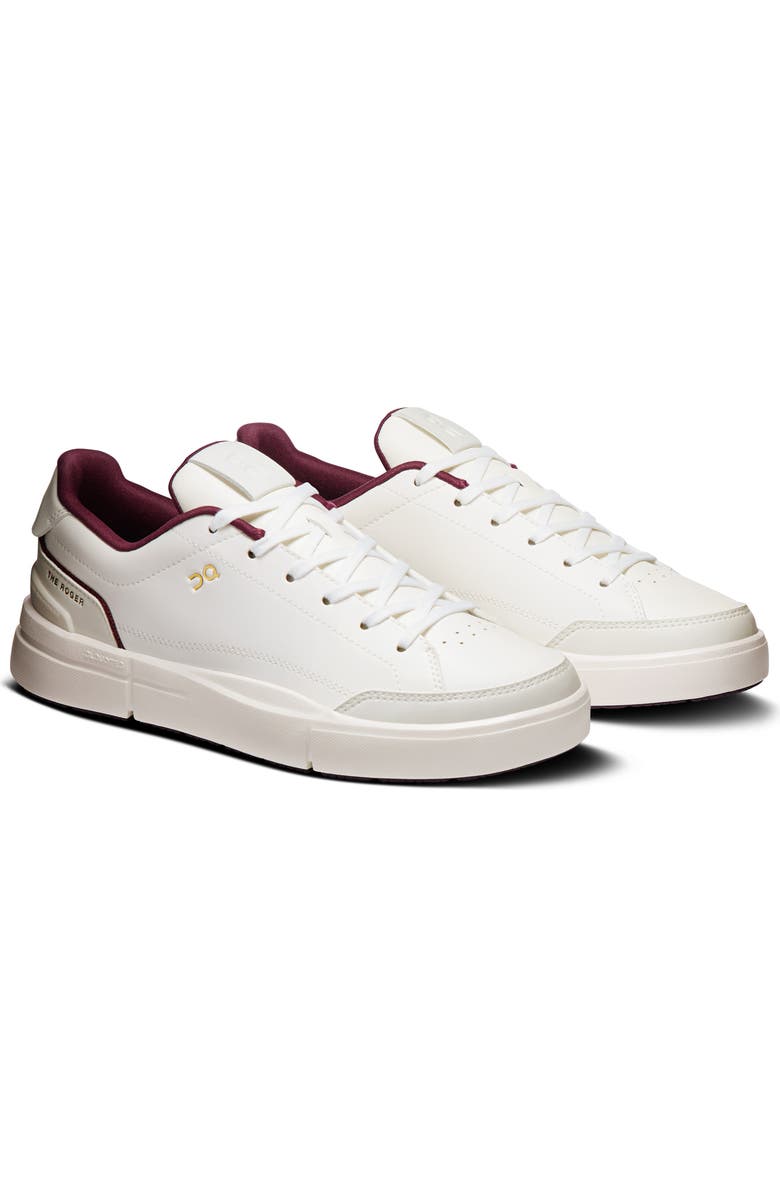 On THE ROGER Centre Court Tennis Sneaker, Main, color, Ivory/ Maroon