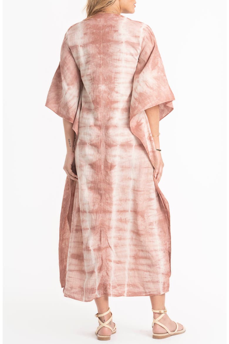 Maxi Cotton Caftan, Alternate, color, Terracotta Tie Dye