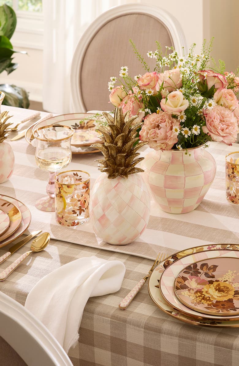 MACKENZIE CHILDS Rosy Pineapple Sculpture, Alternate, color, Rosy