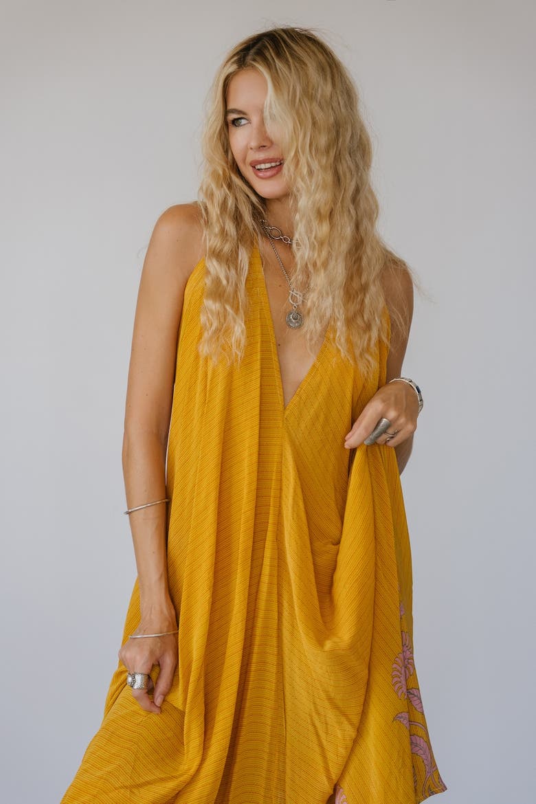 Classic Silk Dress Tokyo, Alternate, color, Yellow & Lavendar