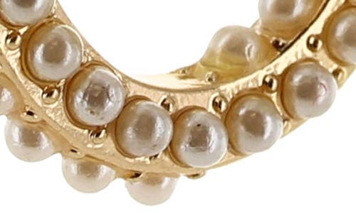 Olivia Welles Claudia Imitation Pearl Hoop Earrings In Gold