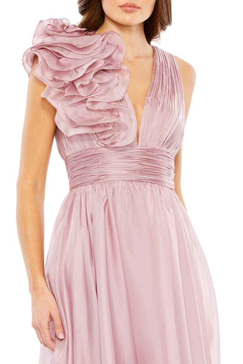 Sleeveless Chiffon A-Line Tea Length Cocktail Dress, Alternate, color, ROSE