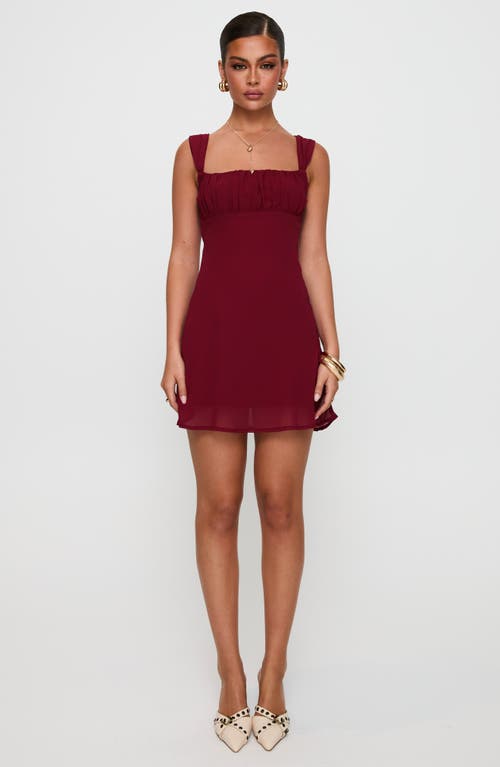 Princess Polly Solasta Square Neck Minidress In Red