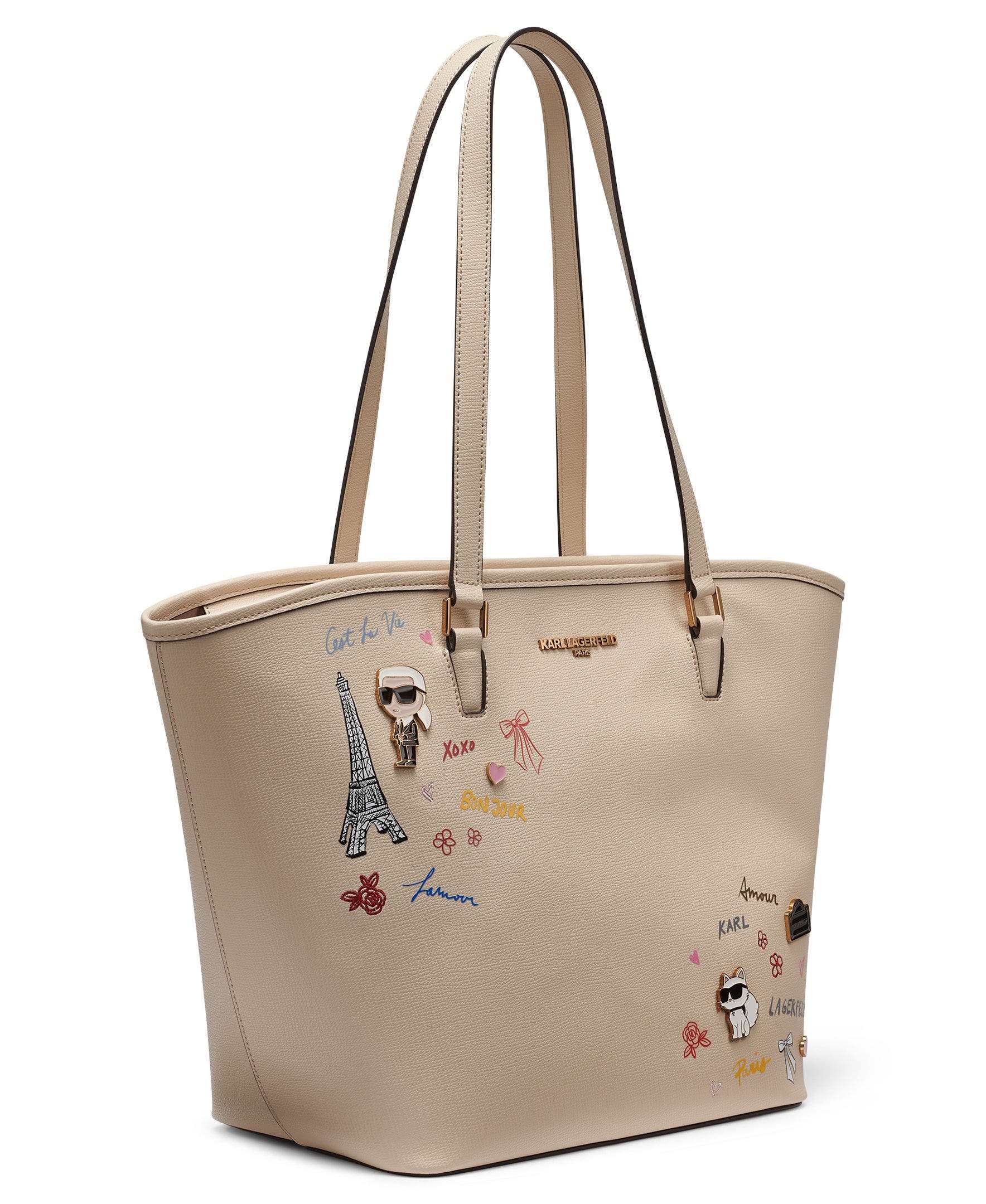 KARL LAGERFELD PARIS Adele Tote, Alternate, color, Neutral Multi (Brie)