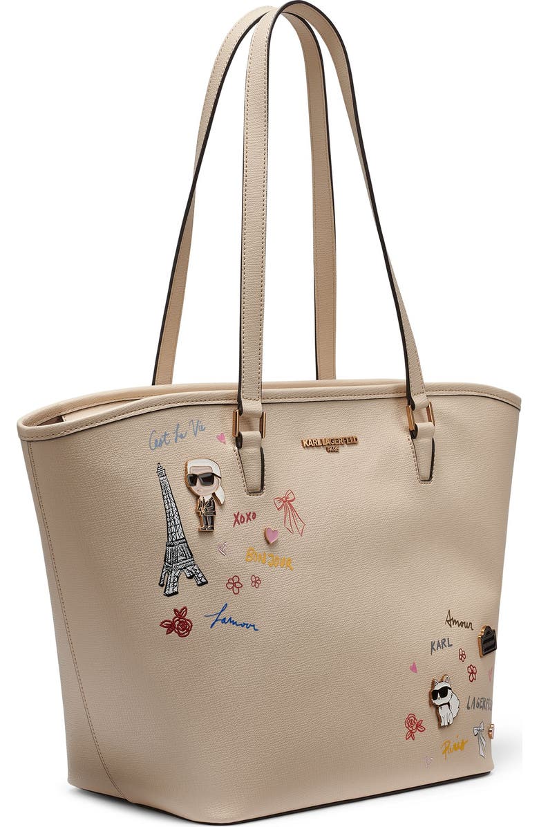KARL LAGERFELD PARIS Adele Tote, Alternate, color, Neutral Multi (Brie)