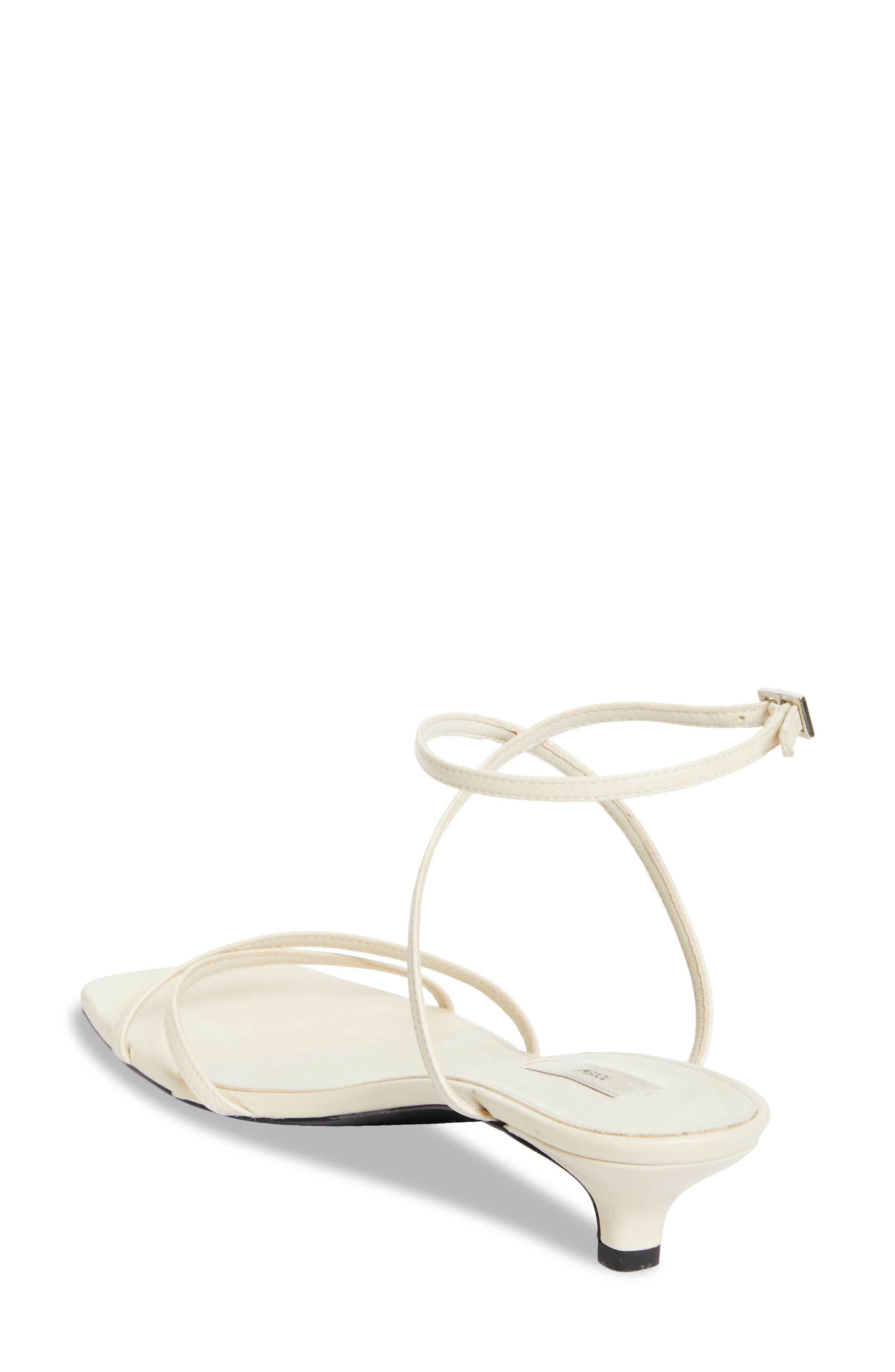 TOTEME Crossover Kitten Heel Sandal, Alternate, color, Off-White