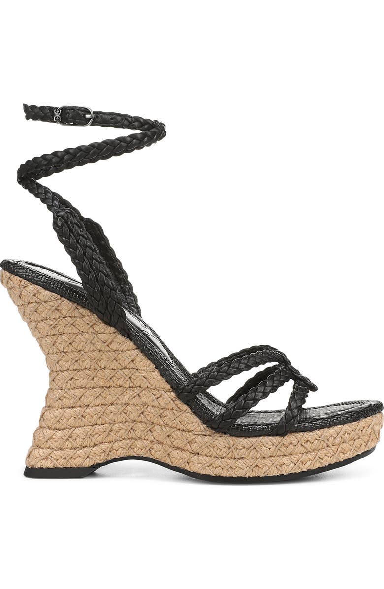Sam Edelman Mindie Espadrille Ankle Strap Platform Wedge Sandal, Alternate, color, Black