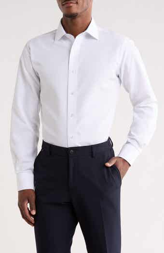 Lorenzo Uomo Trim Fit Textured Cotton Dress Shirt