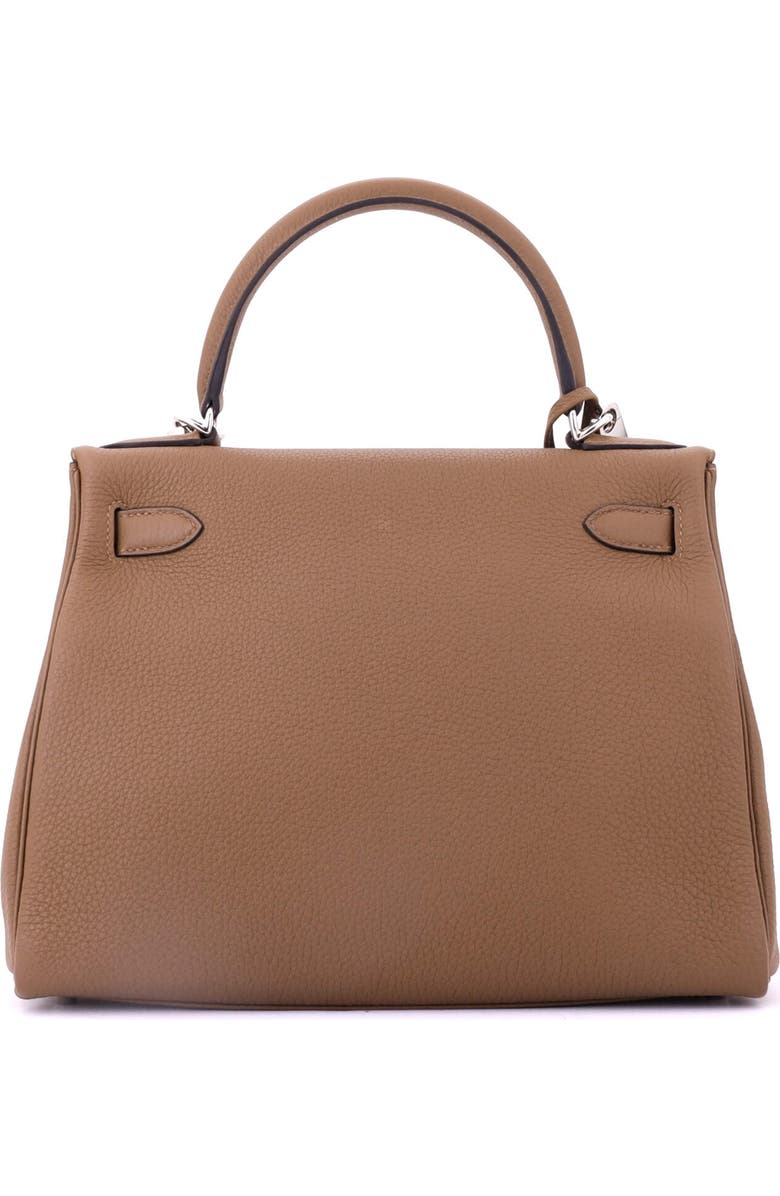 Pre-Owned Hermes Kelly Handbag Brown Togo with Palladium Hardware 28, Alternate, color, Alezan