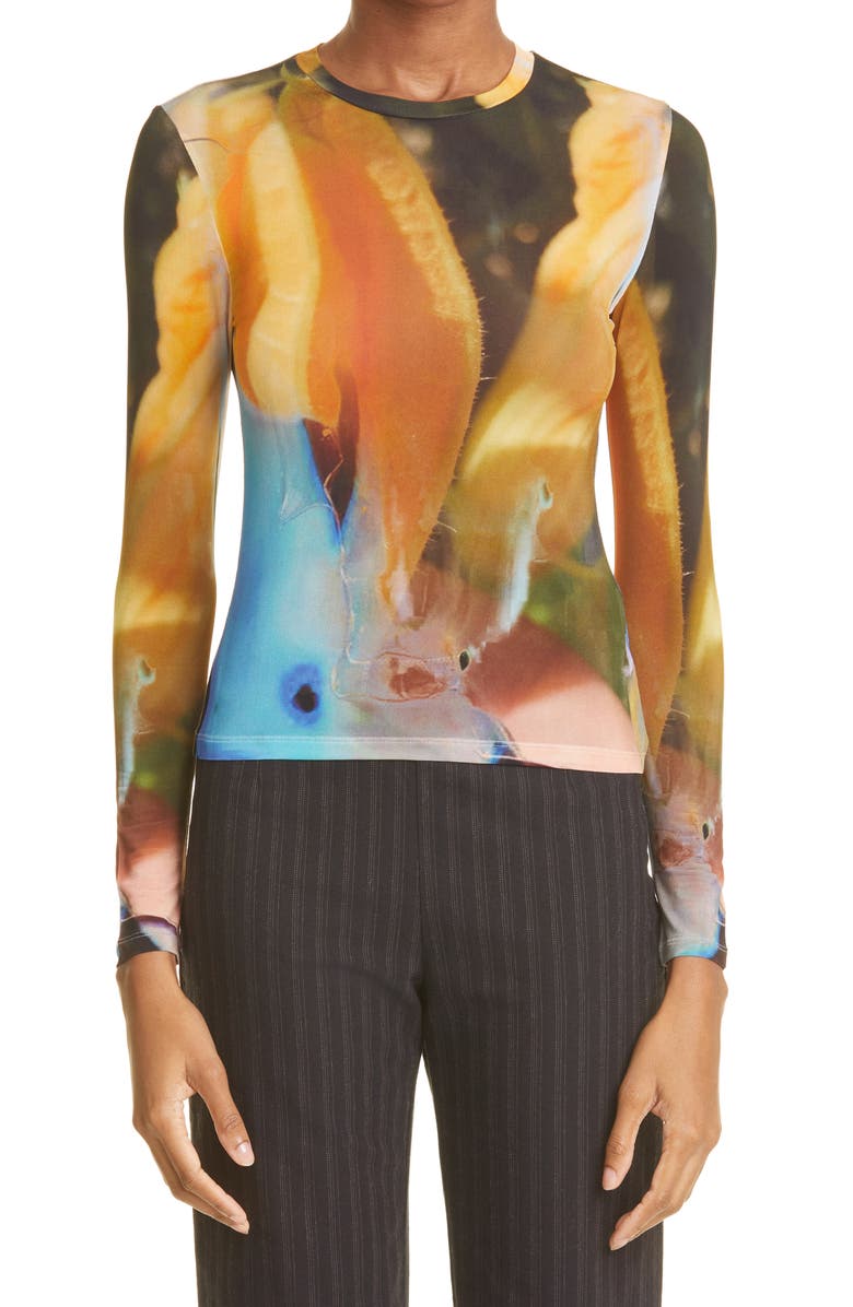 Paloma Wool Fin de Ao Pez Print Long Sleeve Knit Top, Main, color,