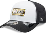 New Era Men's New Era  White/Black Pittsburgh Steelers Established Patch 9SEVENTY Adjustable Hat