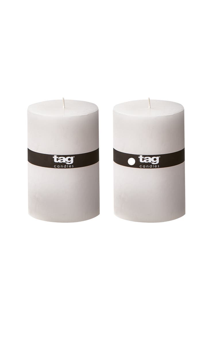 tag Chapel White Pillar Candle Unscented Long Burning Home Decor, Main, color, White