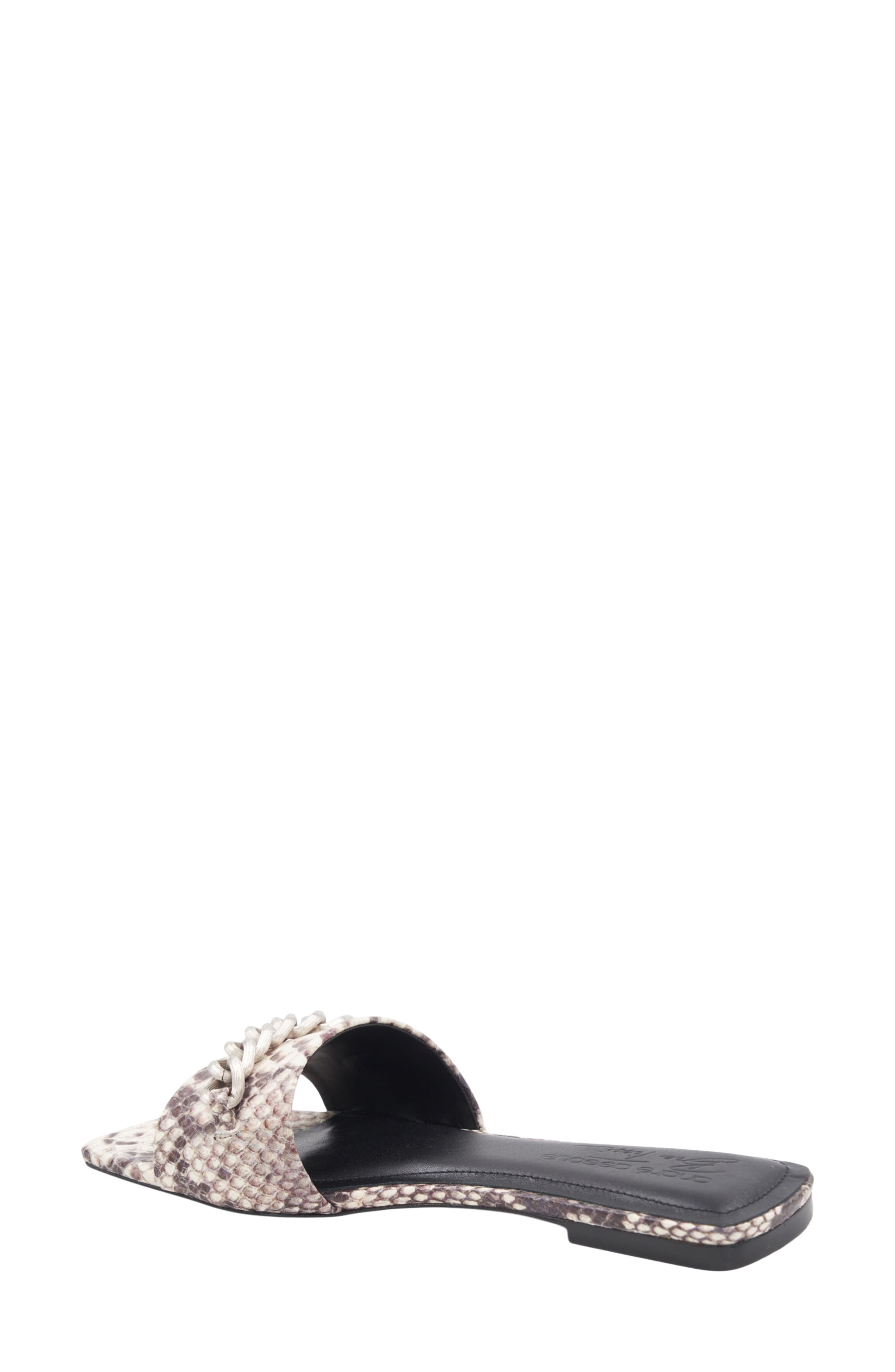 Alia Chain Slide Sandal, Alternate, color, PYTHON LEATHER
