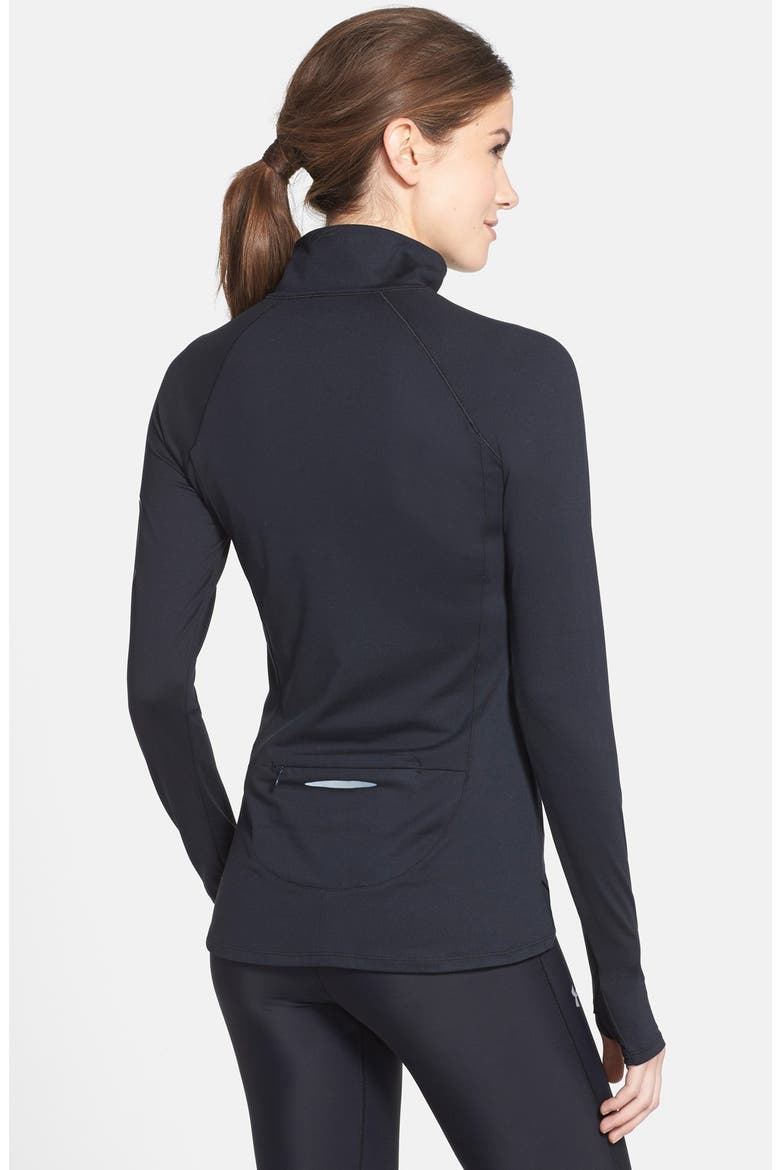 'Fly Fast' Half Zip Long Sleeve Top, Alternate, color, BLACK