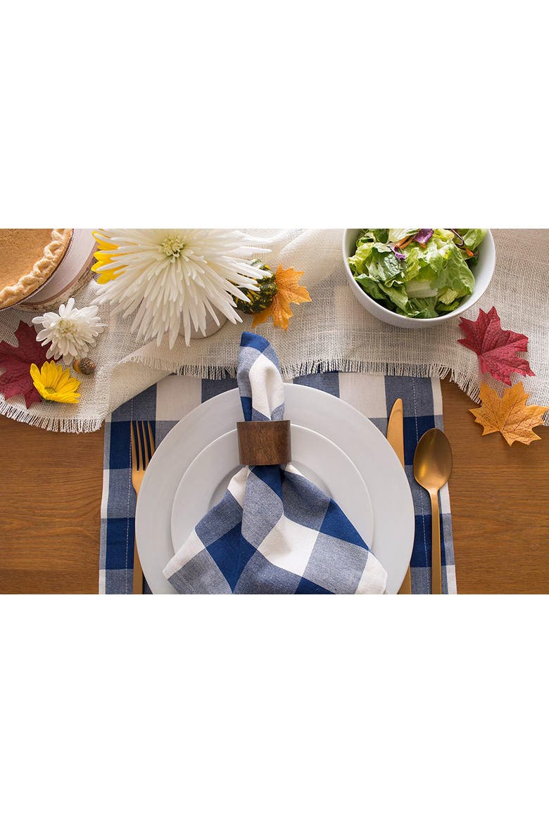 Buffalo Check Napkin Set/6, Alternate, color, Navy & Cream