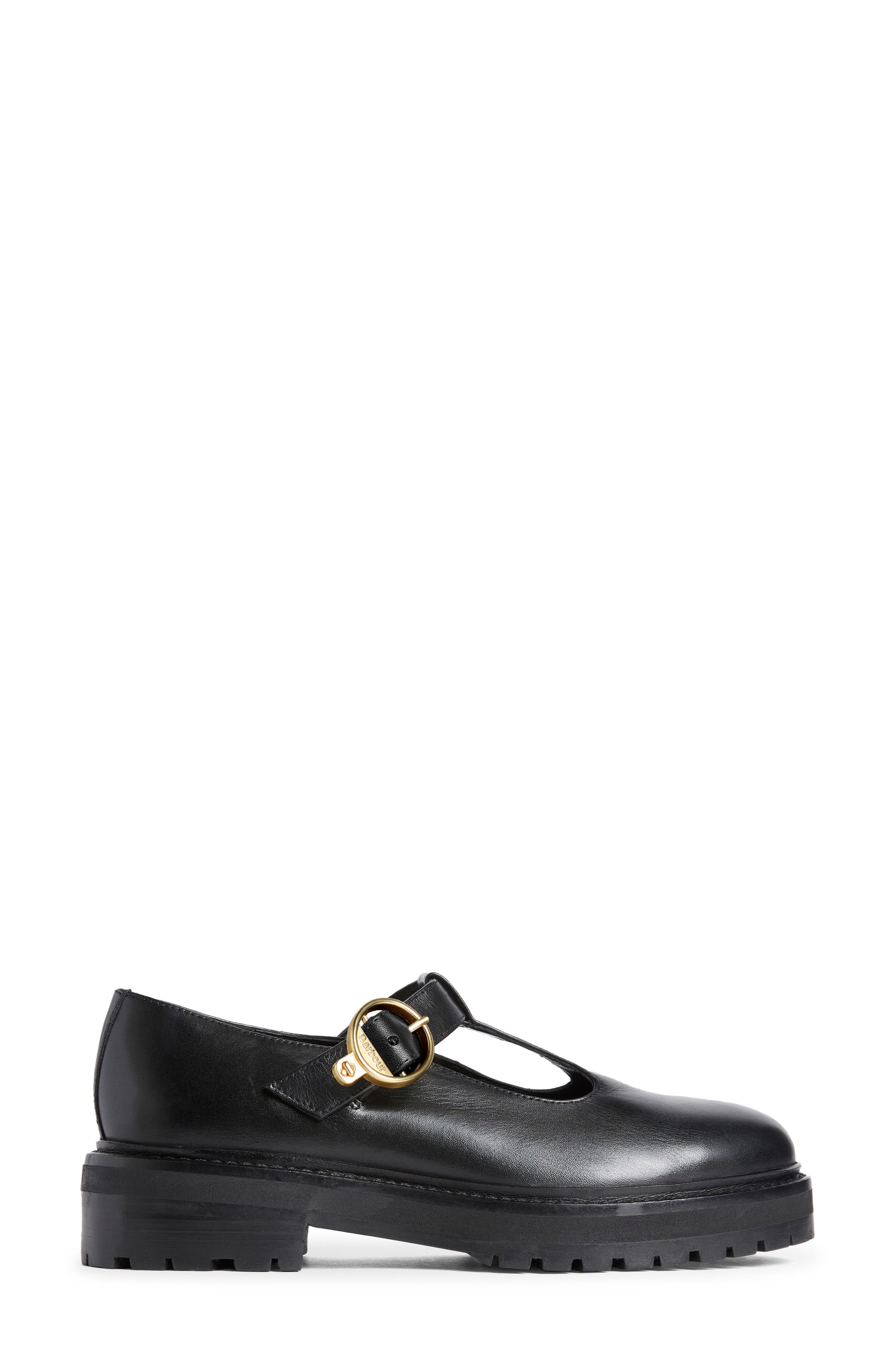 Ryton Mary Jane Leather Flat, Alternate, color, BLACK