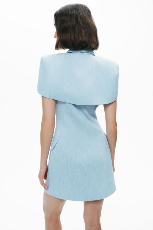 Nocturne Brown Tailored Mini Dress With Structured Bolero In Blue