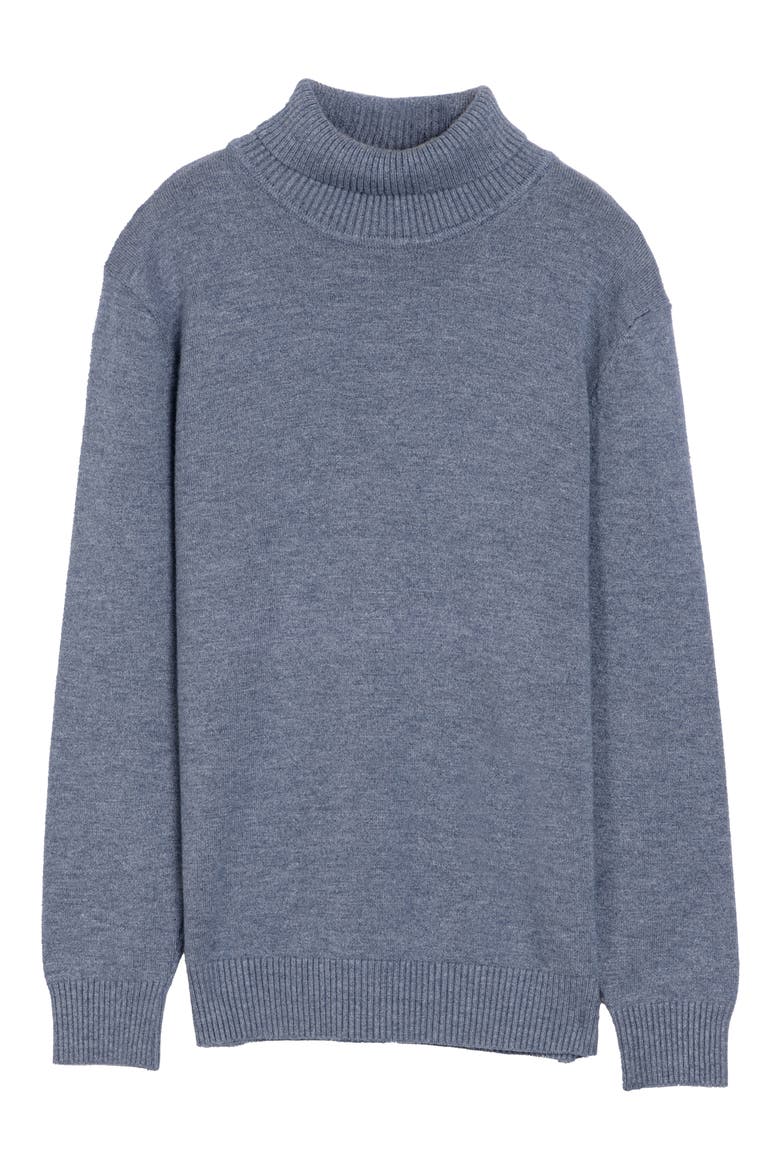 Basic Turtleneck Sweater, Main, color, HEATHER SLATE
