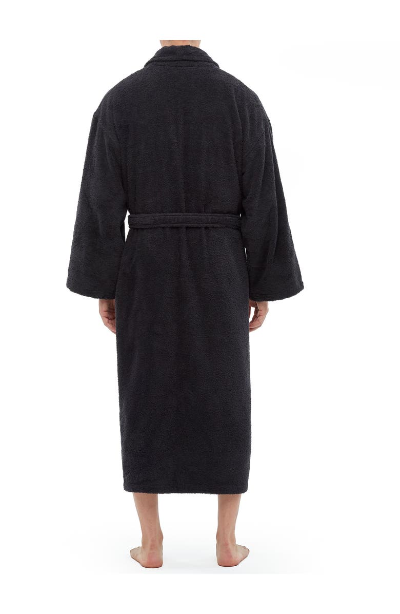 ARUS Shawl Collar Turkish Terry Cotton Bathrobe for Men, Alternate, color, Black