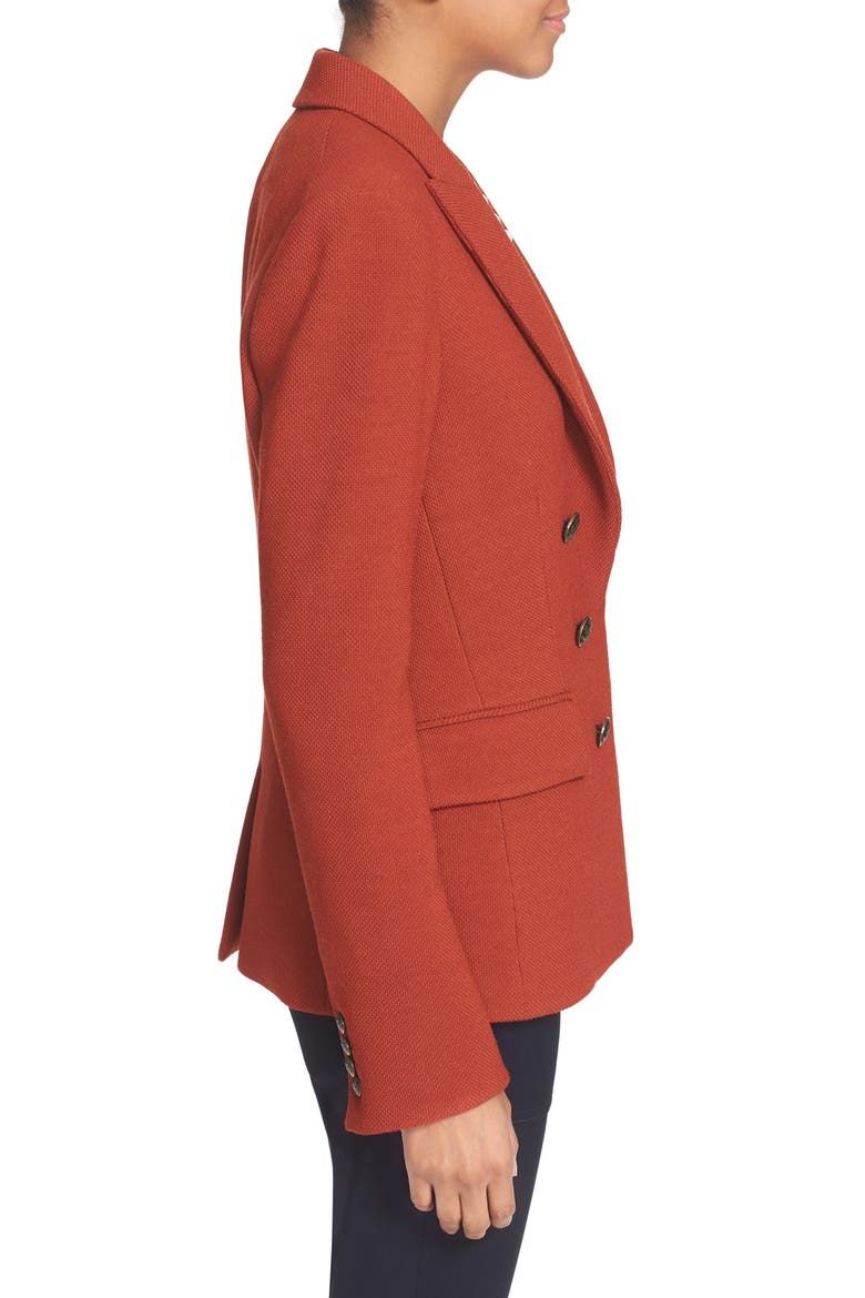 'Peninsula' Faux Double Breasted Blazer, Alternate, color, BRICK