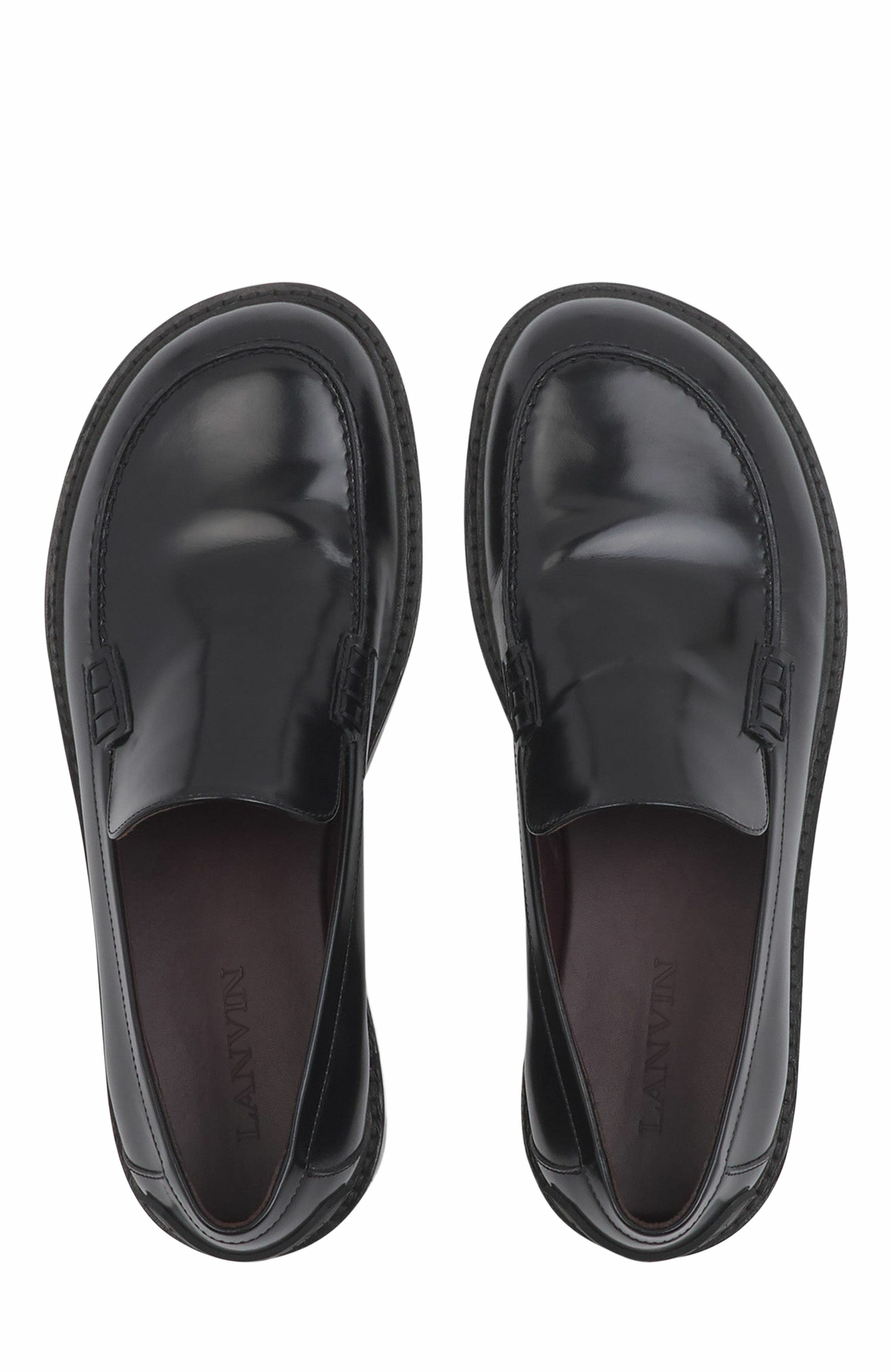 Lanvin Spinto Loafers In Glossy Leather, Alternate, color, 