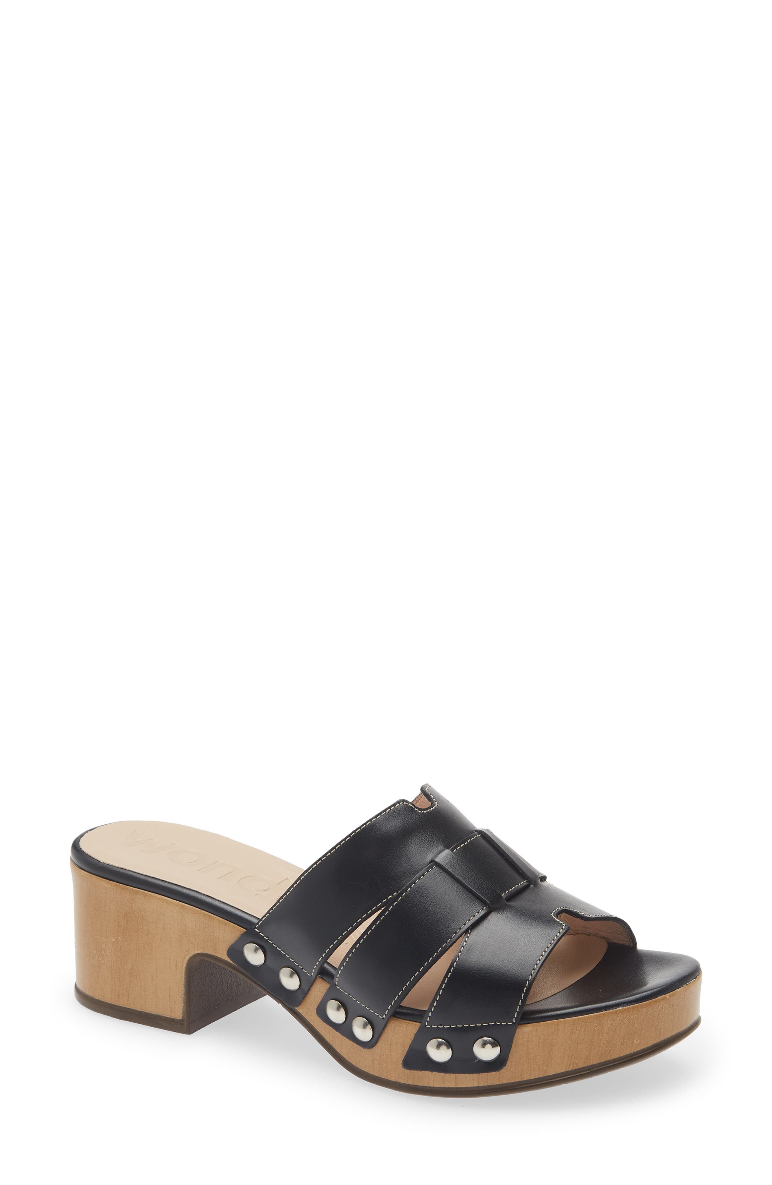 Wonders Platform Slide Sandal, Main, color, Tokat Black