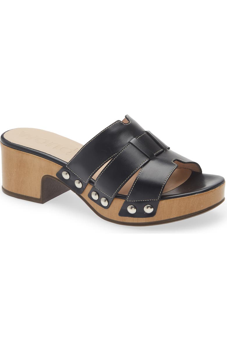 Wonders Platform Slide Sandal, Main, color, Tokat Black