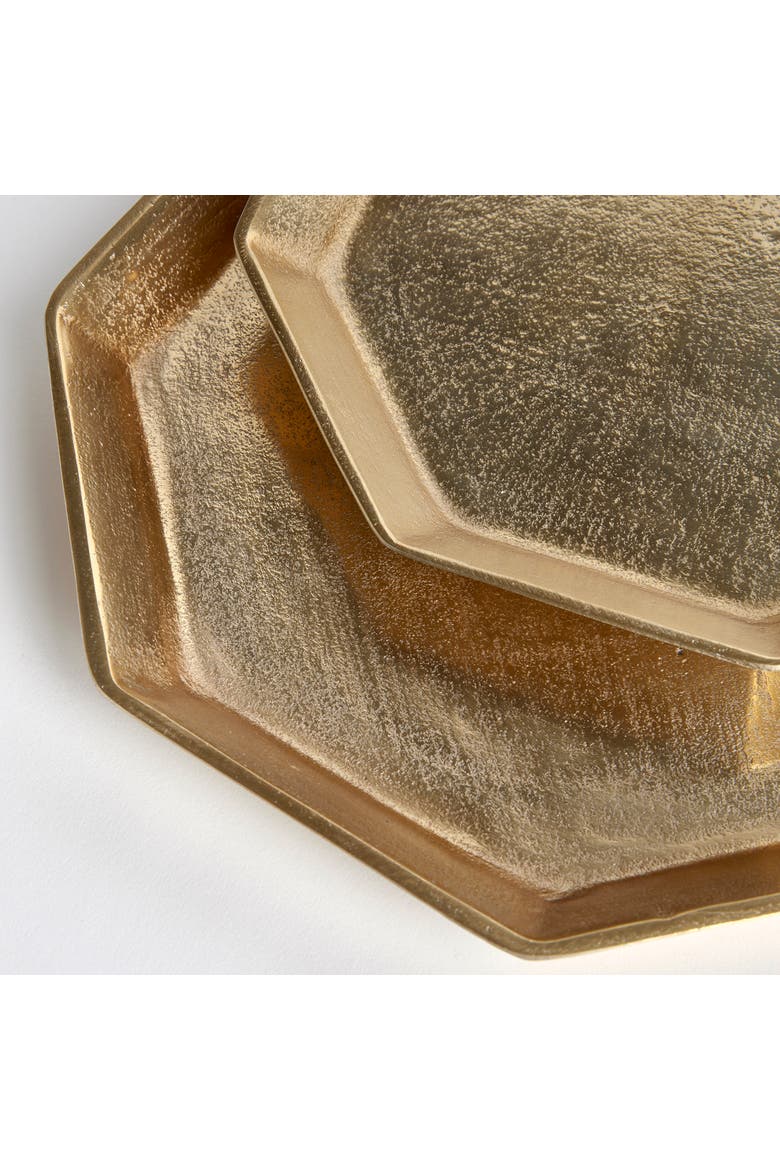 Dezi Octagonal Serving Trays St/2, Alternate, color, Gold