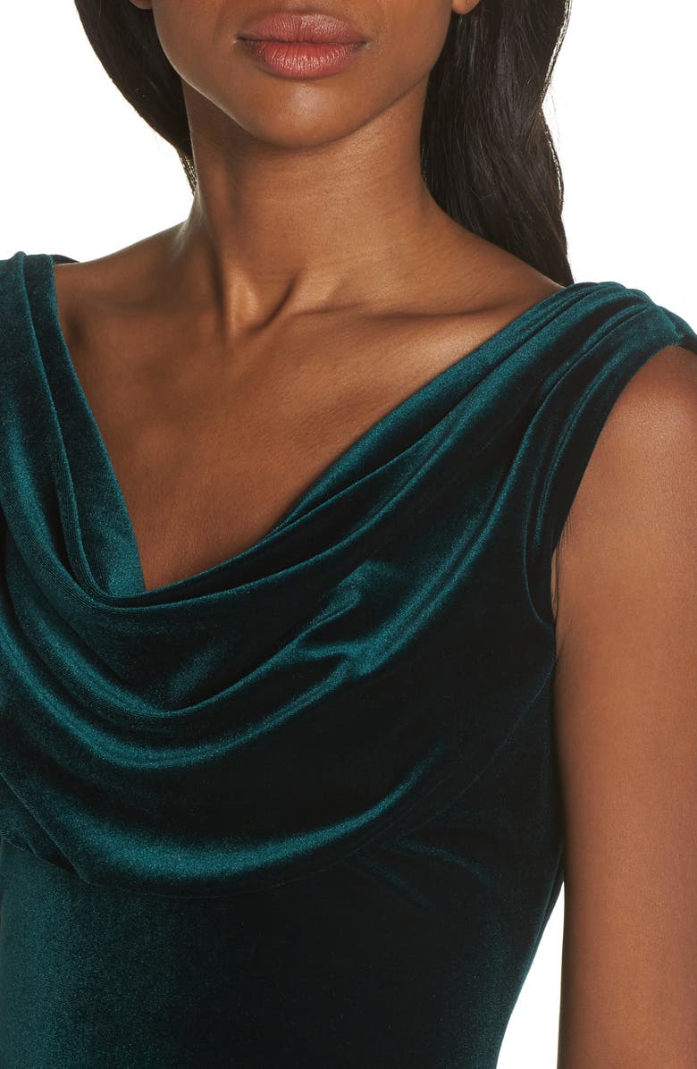 Vince Camuto Cowl Neck Velvet Gown, Alternate, color,