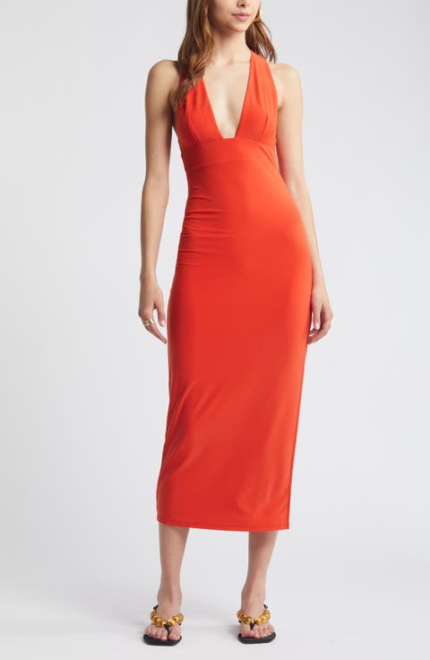 Plunge Neck Dress