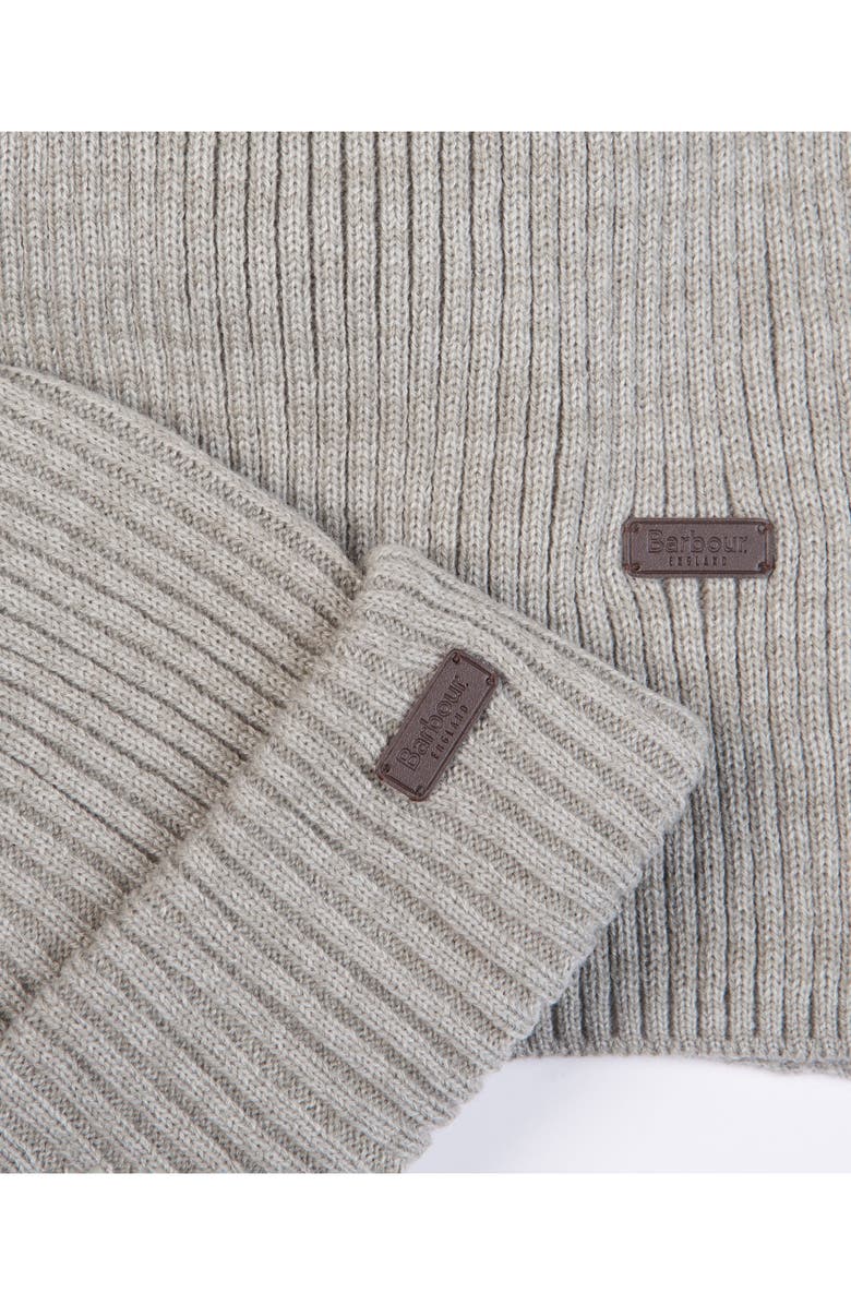 Barbour Crimdon Beanie & Scarf Gift Set, Alternate, color, Grey