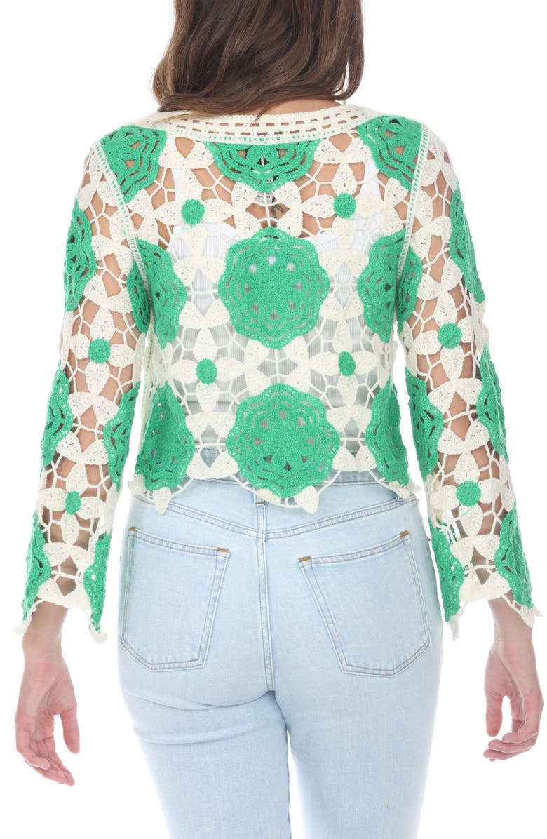 RAIN AND ROSE Cutout Openwork Sweater, Alternate, color, Green
