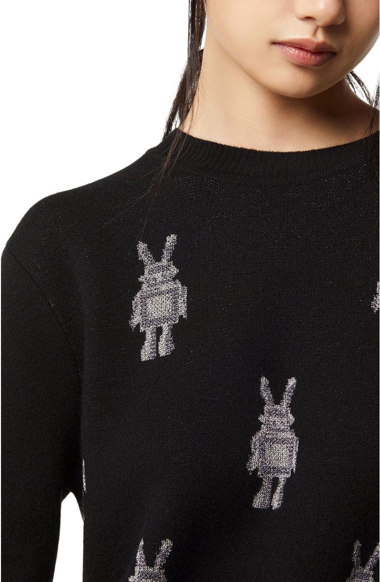MCM Rabot Sweater in Wool Jacquard, Alternate, color, Black