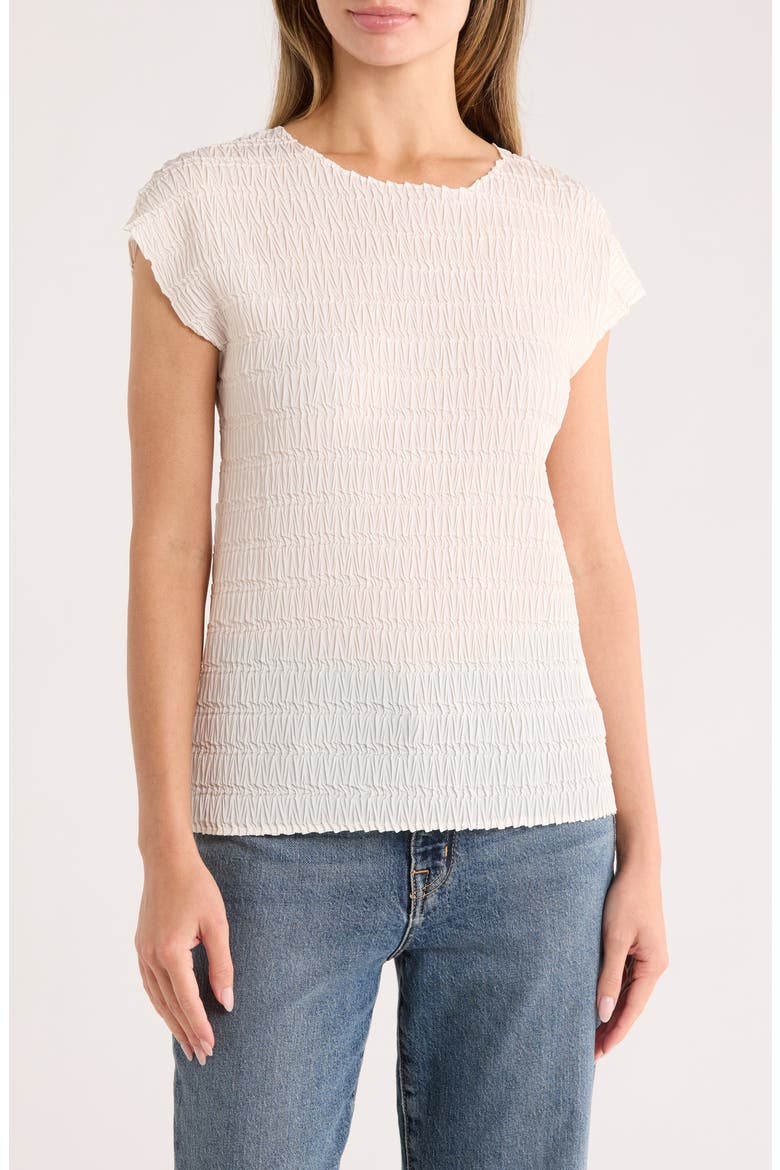 Boat Neck Cap Sleeve Top, Main, color, OYSTER WHITE