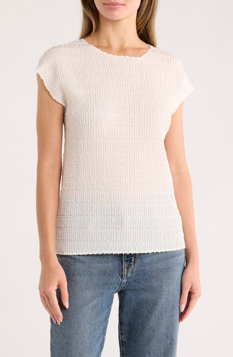 Boat Neck Cap Sleeve Top