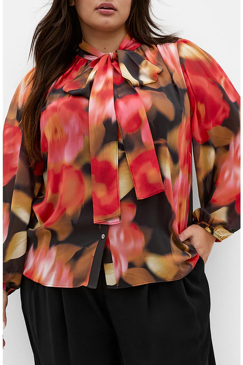 Celine Print Tie Neck Top, Main, color, LOLLITA FLORAL