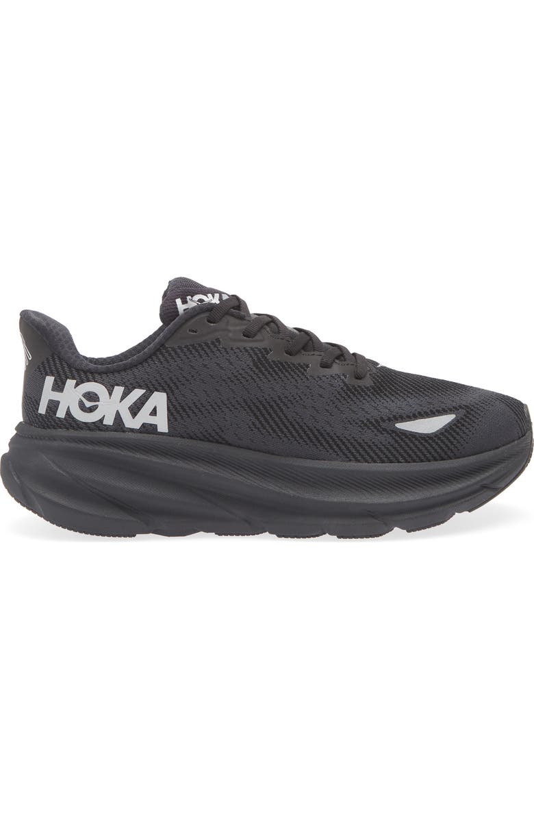 HOKA Clifton 9 GTX Shoe, Alternate, color, Black / Black / Black