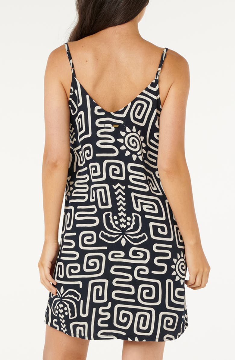 Rip Curl Sunset Luau Linen Blend Sundress, Alternate, color, Black/ Off White