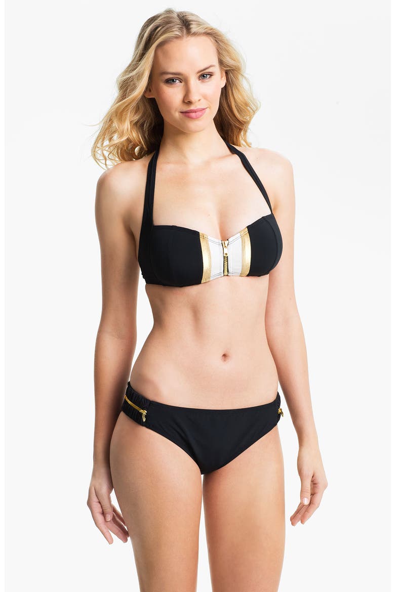 BLEU Rod Beattie 'Retro' Halter Bikini Top, Alternate, color, BLACK