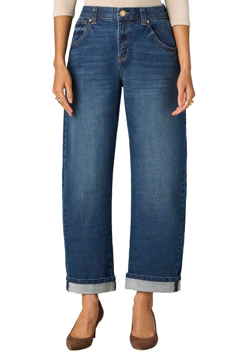 High Waist Straight Leg Jeans, Main, color, BLUE