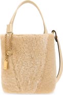 Chloé Spin Shearling Leather Mini Bucket Bag