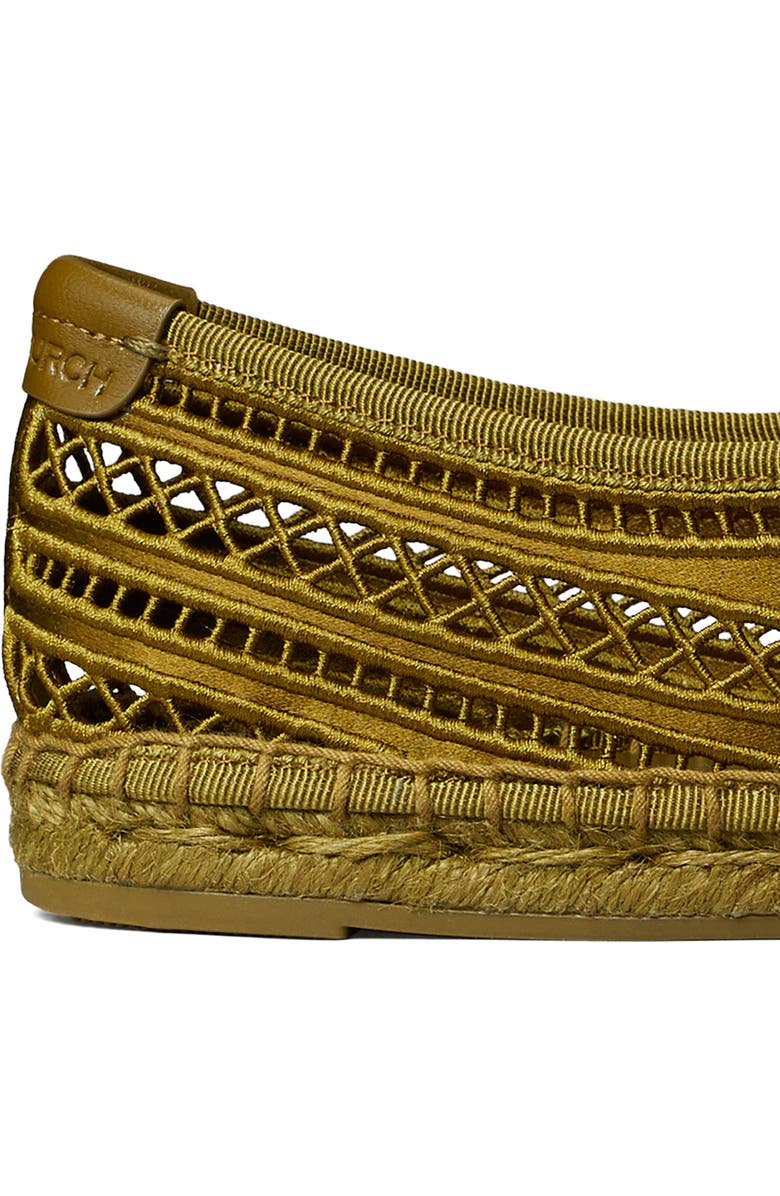 Tory Burch Open Weave Mary Jane Espadrille Flat, Alternate, color, Olive Twig