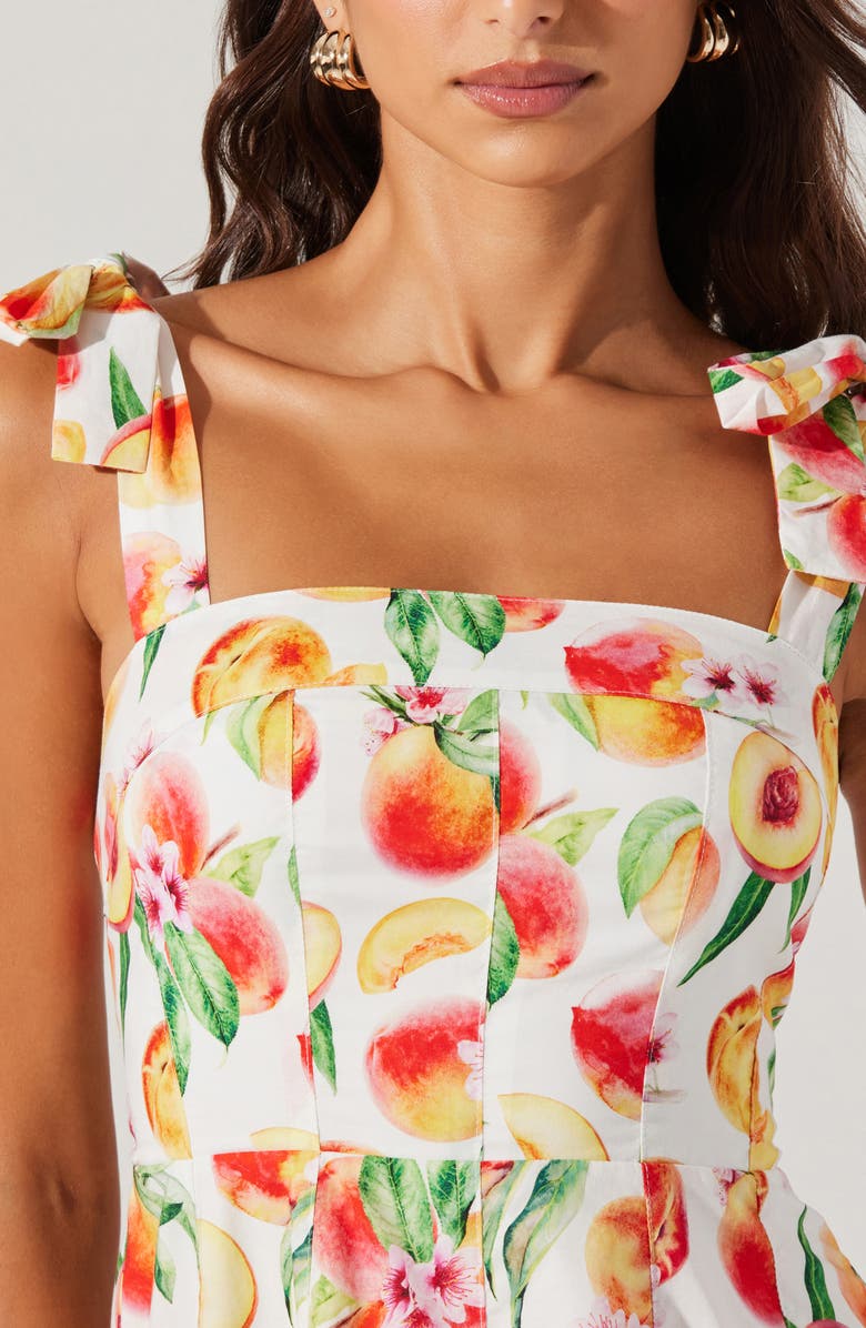 ASTR the Label Tinesha Tie Strap Cotton Mini Sundress, Alternate, color, Yellow Peach